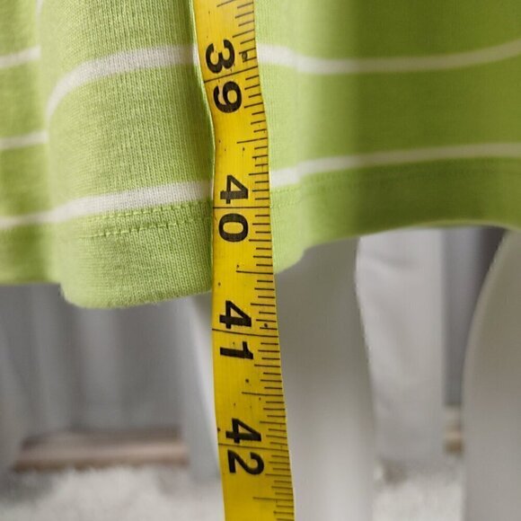 Lauren Ralph Lauren Womens 100% Cotton Green White Striped Midi Dress Size M - Picture 6 of 10